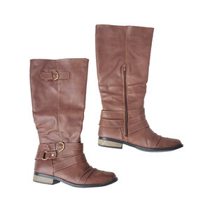 Rampage Interest Brown Riding Boots 7.5 M Knee High Stylish Comfort Women's